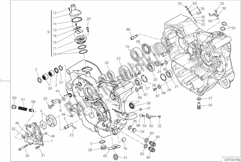 All parts for the 09a - Half-crankcases Pair of the Ducati Scrambler 1100 Sport 2018